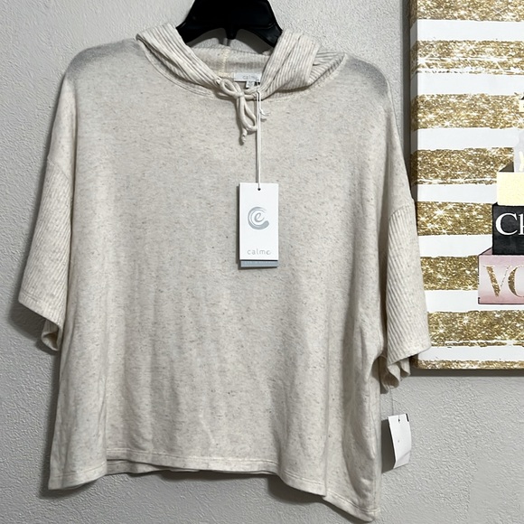 Johnny Was Calme Hooded Cozy Tee Ecru Size M NWT - Picture 4 of 11